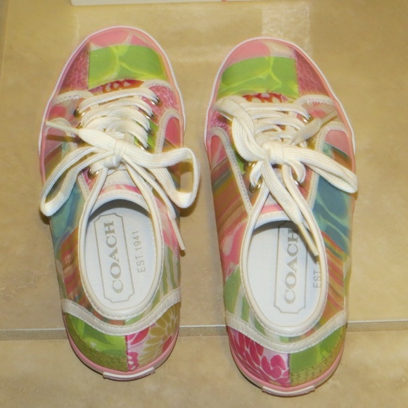 NEW Coach Patchwork Sneakers Dawnell Signature C Pastels 6 - Picture 4 of 8